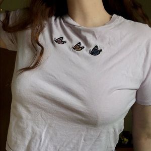 Lilac butterfly tee